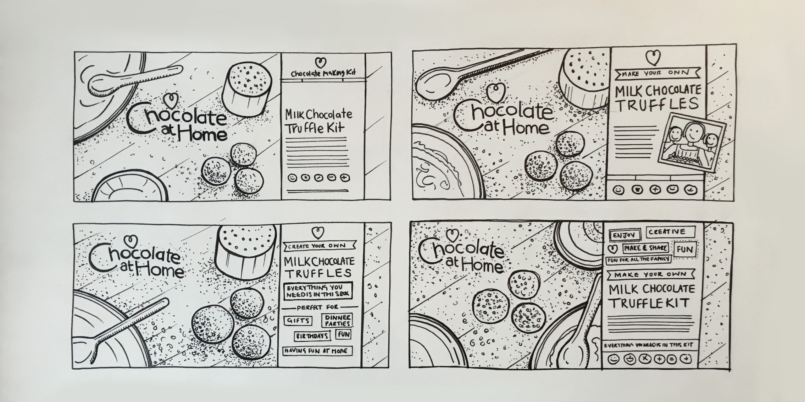 Chocolate at Home Branding & Packaging Sketches