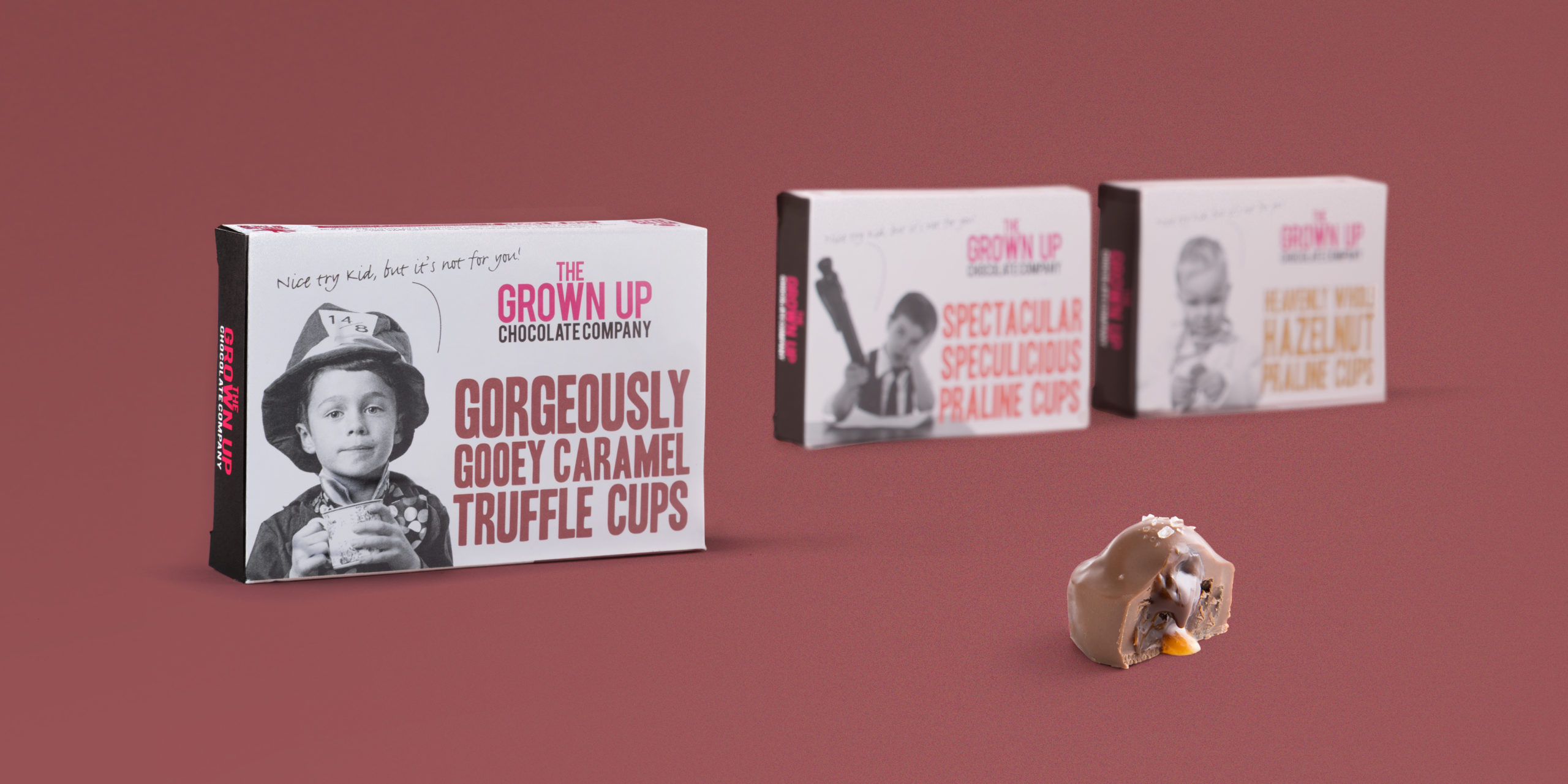 The Grown Up Chocolate Company Packaging Design